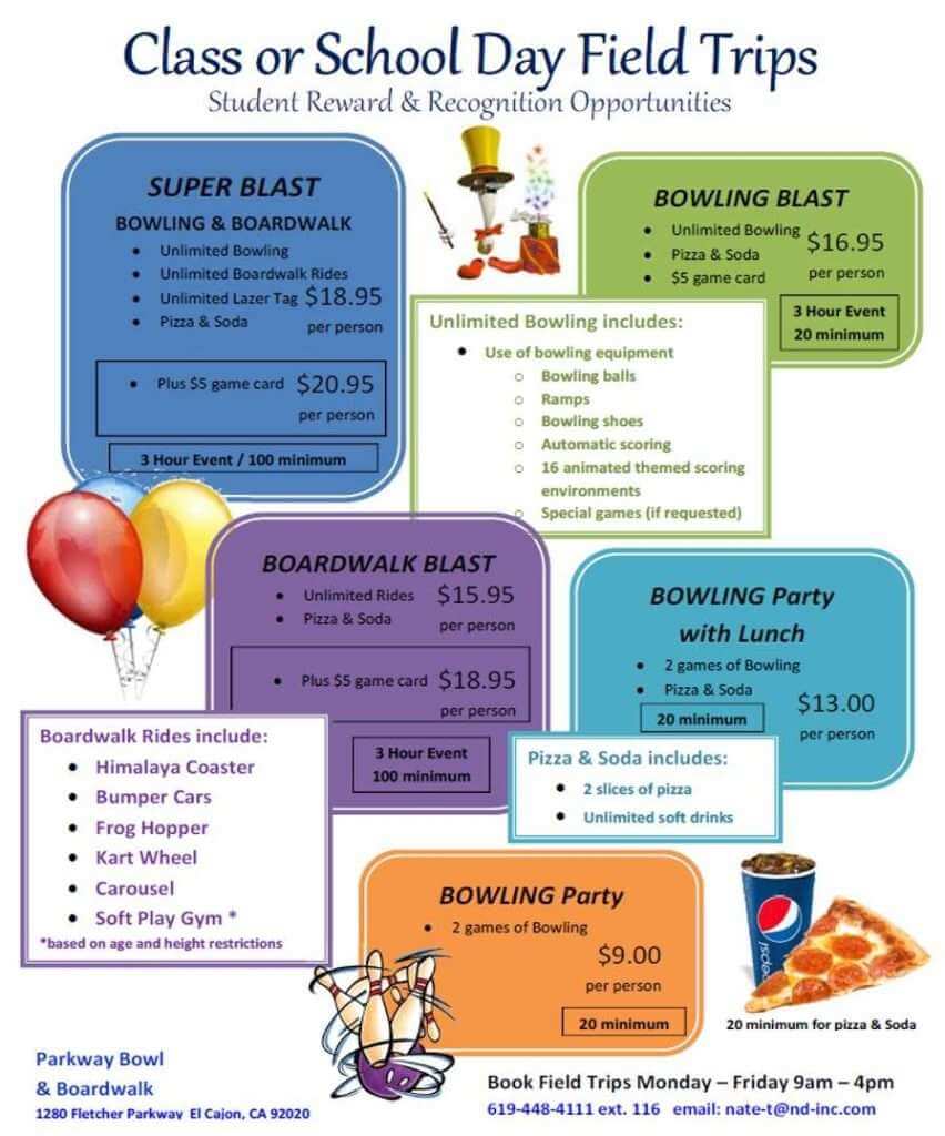 Class or school day field trip flyer
